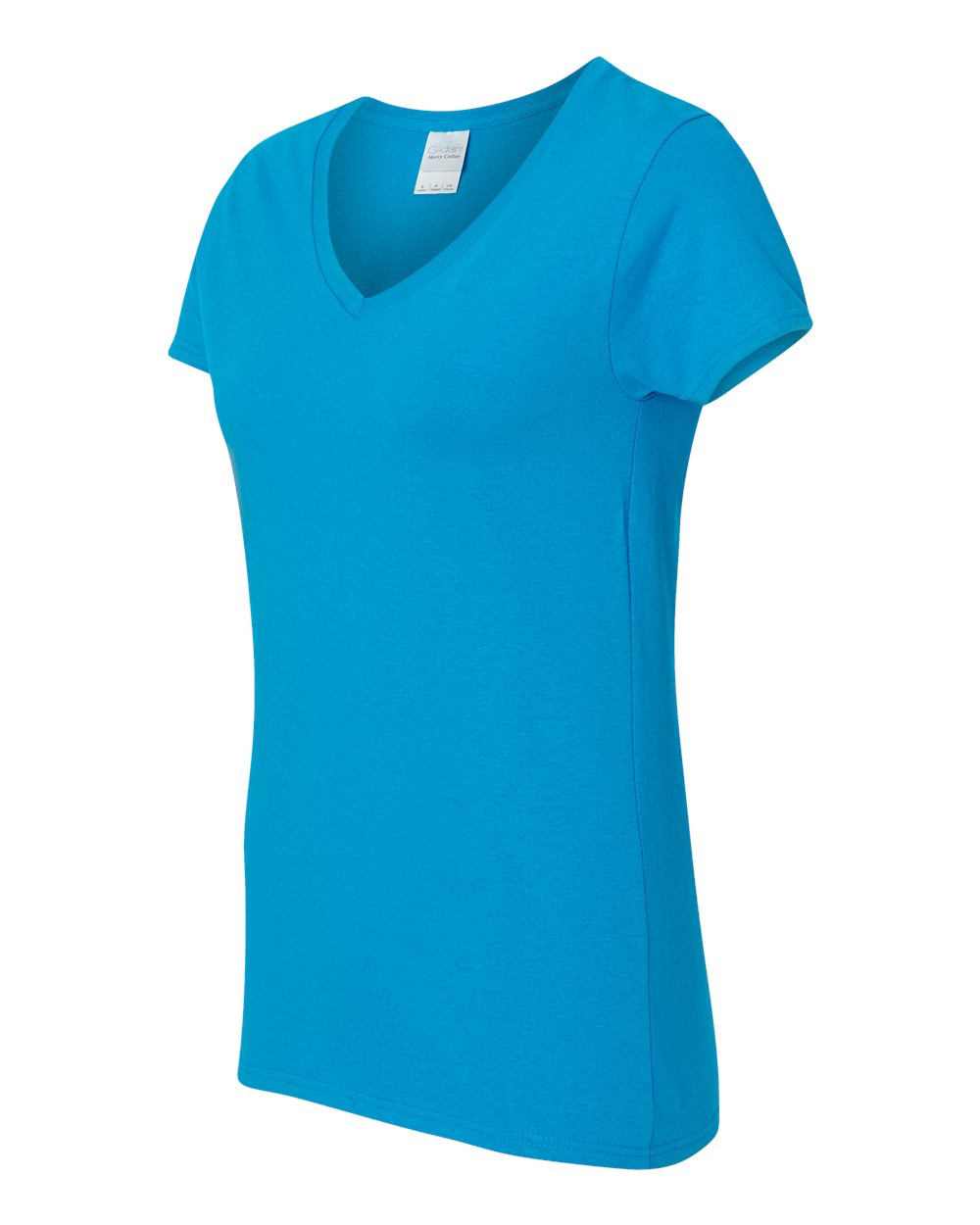 Women's Heavy Cotton™ V-Neck T-Shirt - Side - B11760763 - Sapphire