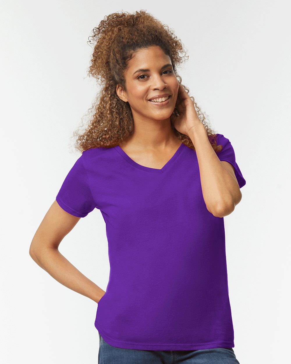 Women's Heavy Cotton™ V-Neck T-Shirt - styleImage