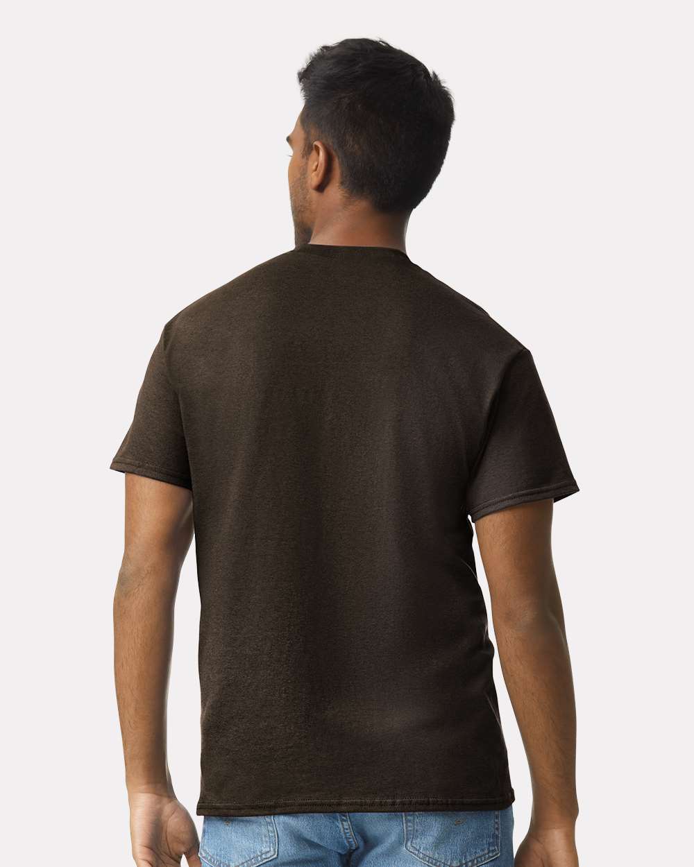 Men's Ultra Cotton® T-Shirt - OnModelBack - B00760053 - Dark Chocolate