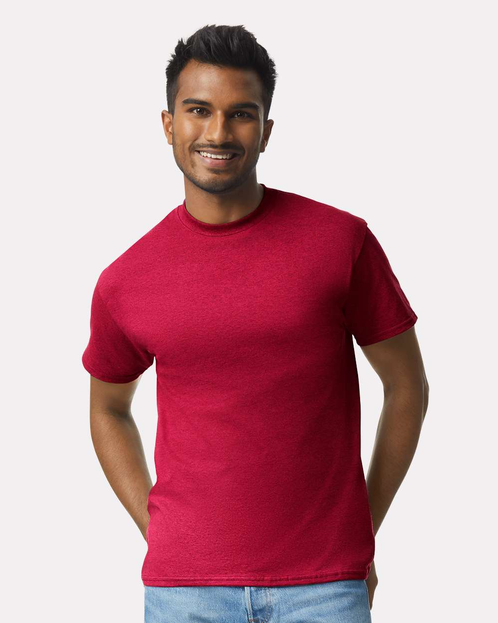 Men's Ultra Cotton® T-Shirt - OnModelFront - B00760033 - Antique Cherry Red