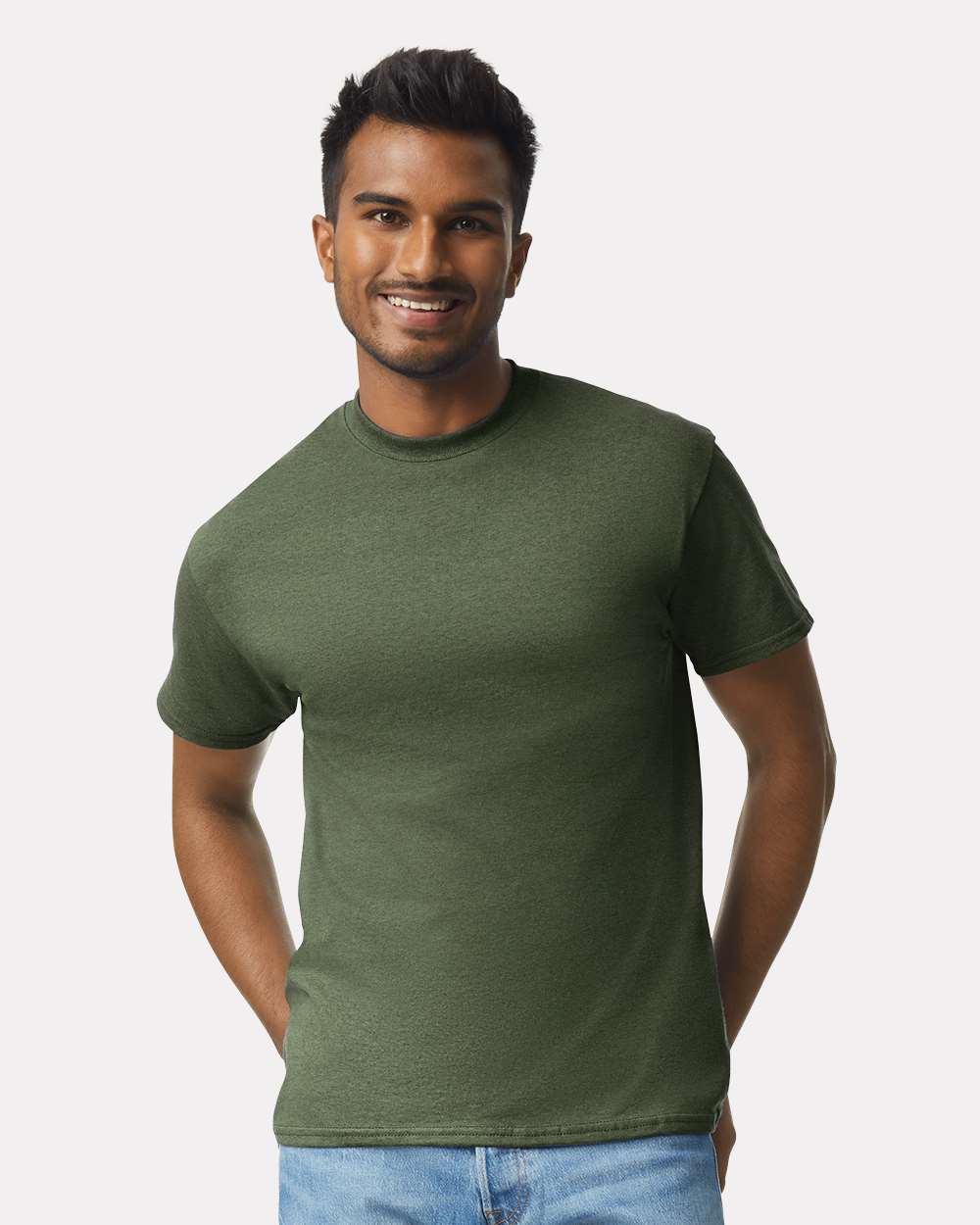 Men's Ultra Cotton® T-Shirt - OnModelFront - B00760063 - Military Green