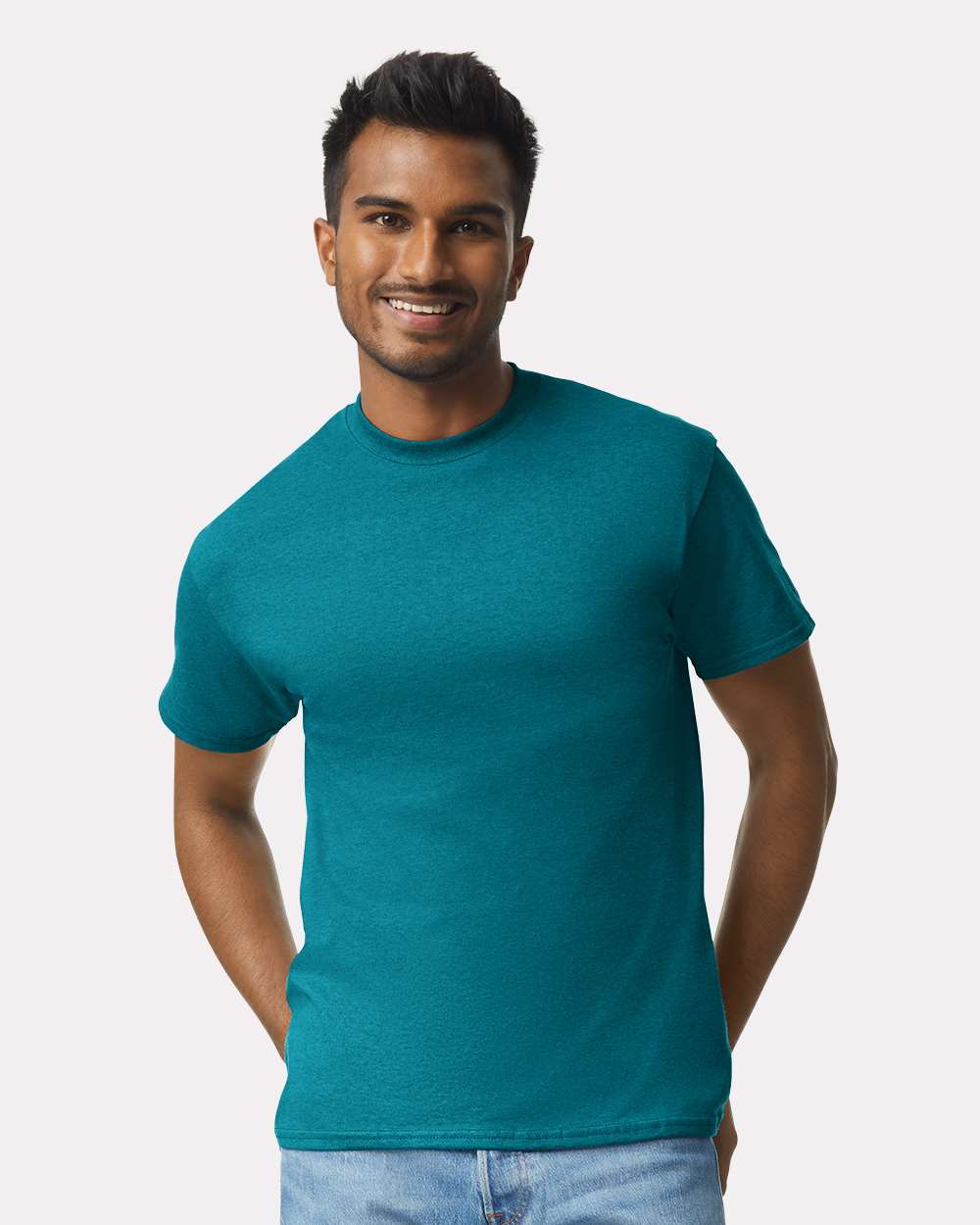 Men's Ultra Cotton® T-Shirt - OnModelFront - B00760483 - Galapagos Blue