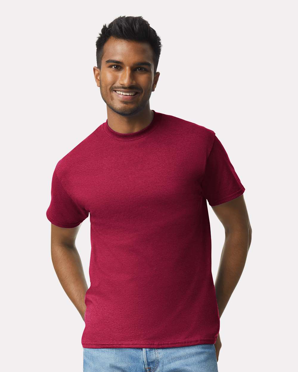 Men's Ultra Cotton® T-Shirt - OnModelFront - B00760523 - Cardinal Red