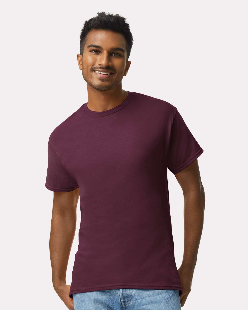 Men's Ultra Cotton® T-Shirt - OnModelFront - B00760533 - Maroon
