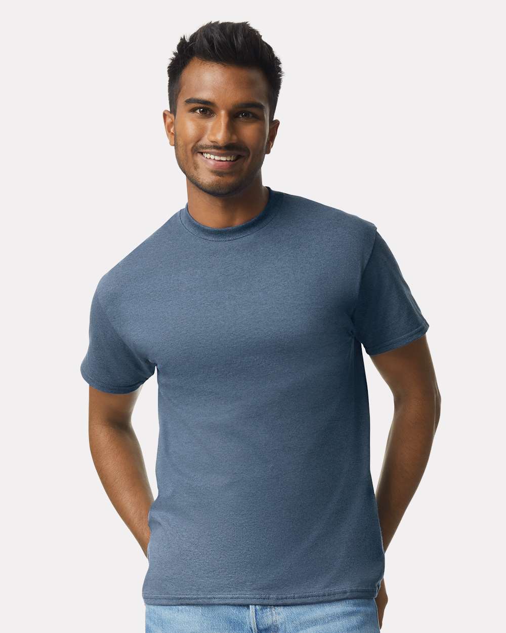 Men's Ultra Cotton® T-Shirt - OnModelFront - B00760683 - Indigo Blue