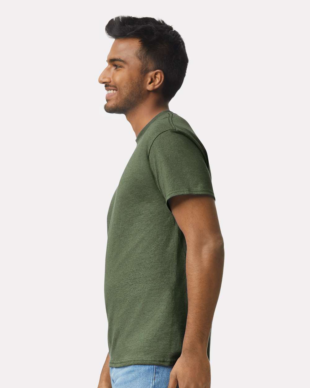 Men's Ultra Cotton® T-Shirt - OnModelSide - B00760063 - Military Green