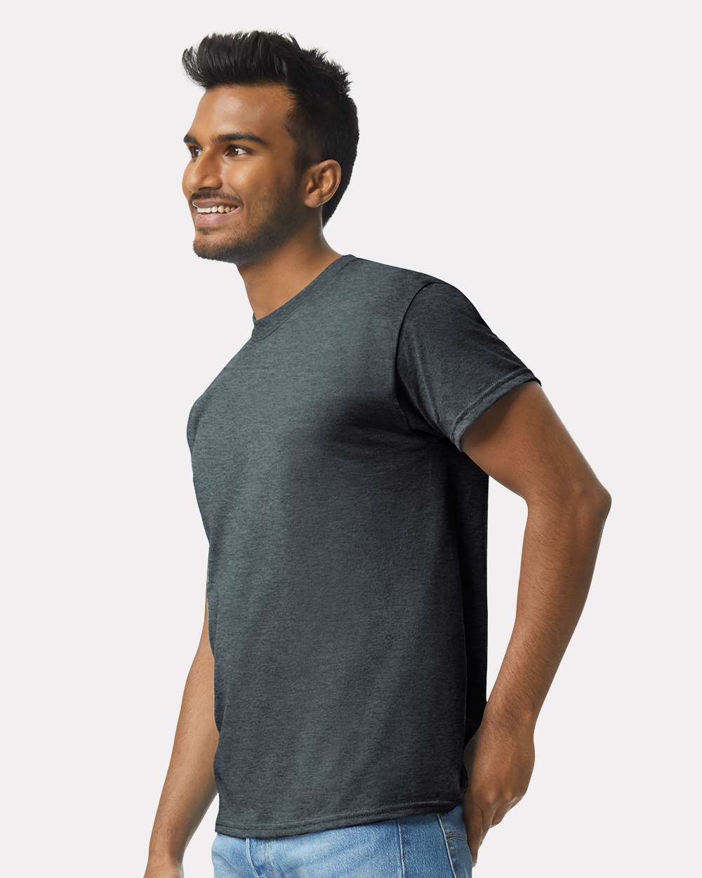 Men's Ultra Cotton® T-Shirt - OnModelSide - B00760073 - Dark Heather