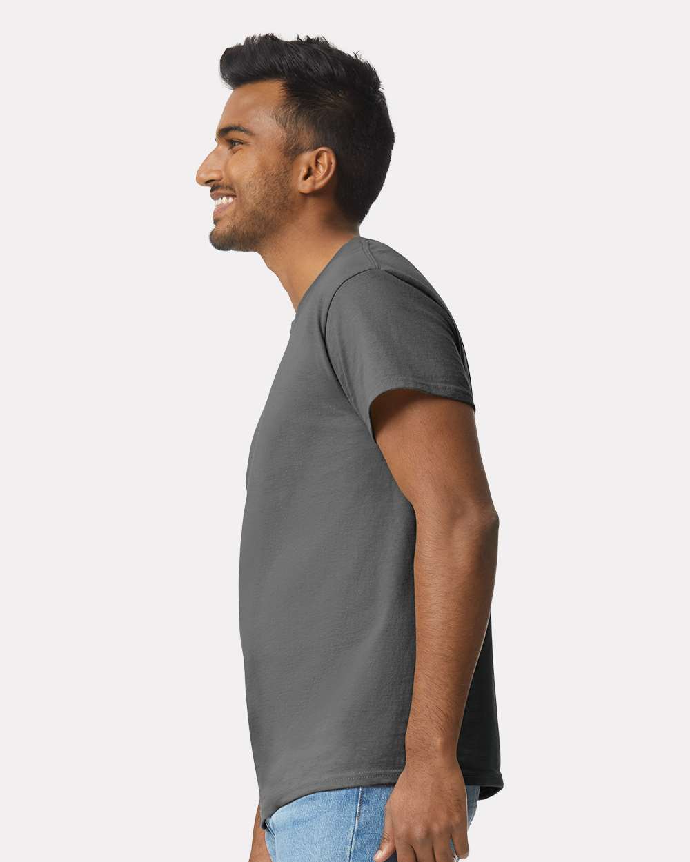 Men's Ultra Cotton® T-Shirt - OnModelSide - B00760093 - Charcoal