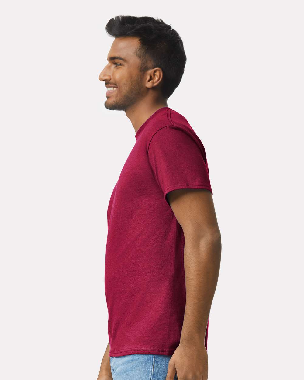 Men's Ultra Cotton® T-Shirt - OnModelSide - B00760523 - Cardinal Red