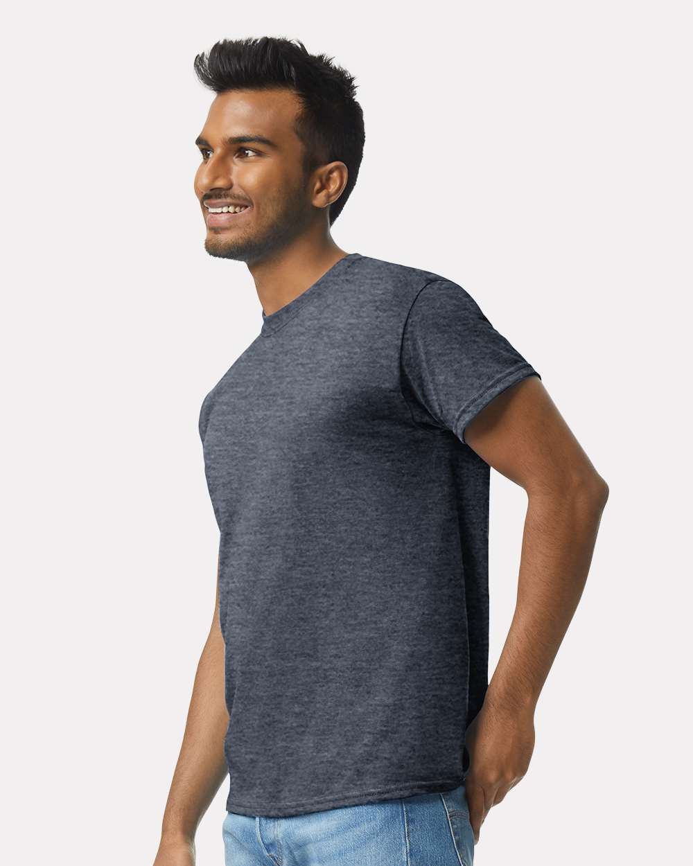 Men's Ultra Cotton® T-Shirt - OnModelSide - B00760613 - Heather Navy