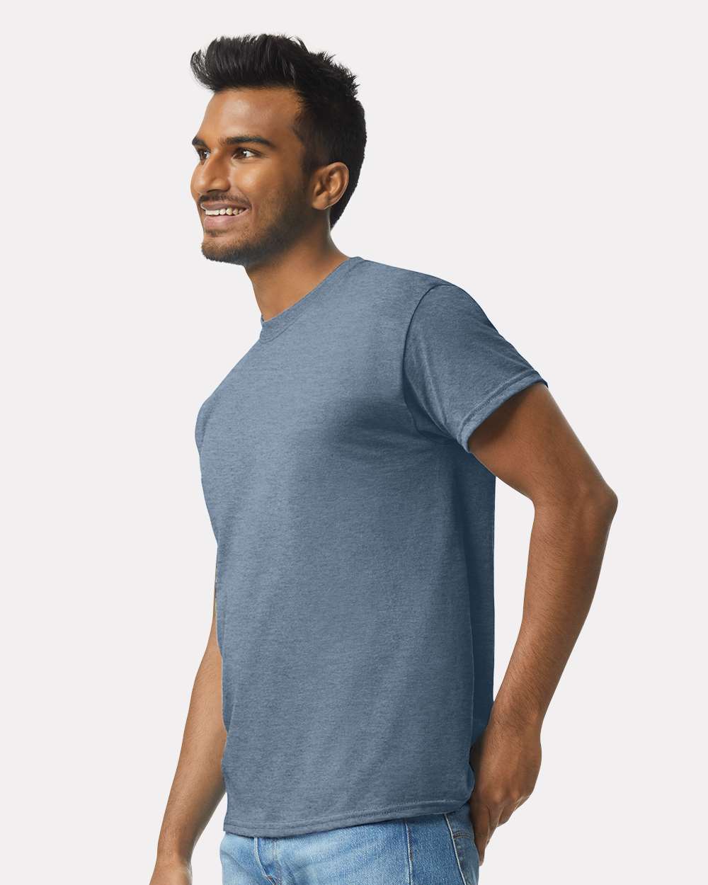 Men's Ultra Cotton® T-Shirt - OnModelSide - B00760973 - Heather Indigo