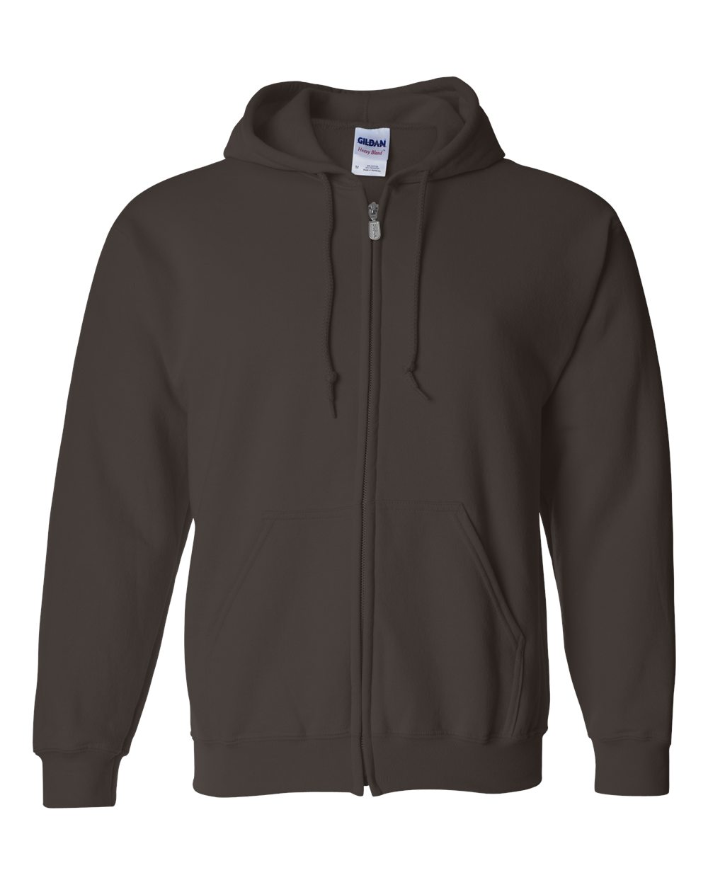 Unisex Heavy Blend™ Full-Zip Hooded Sweatshirt - Front - B22460053 - Dark Chocolate