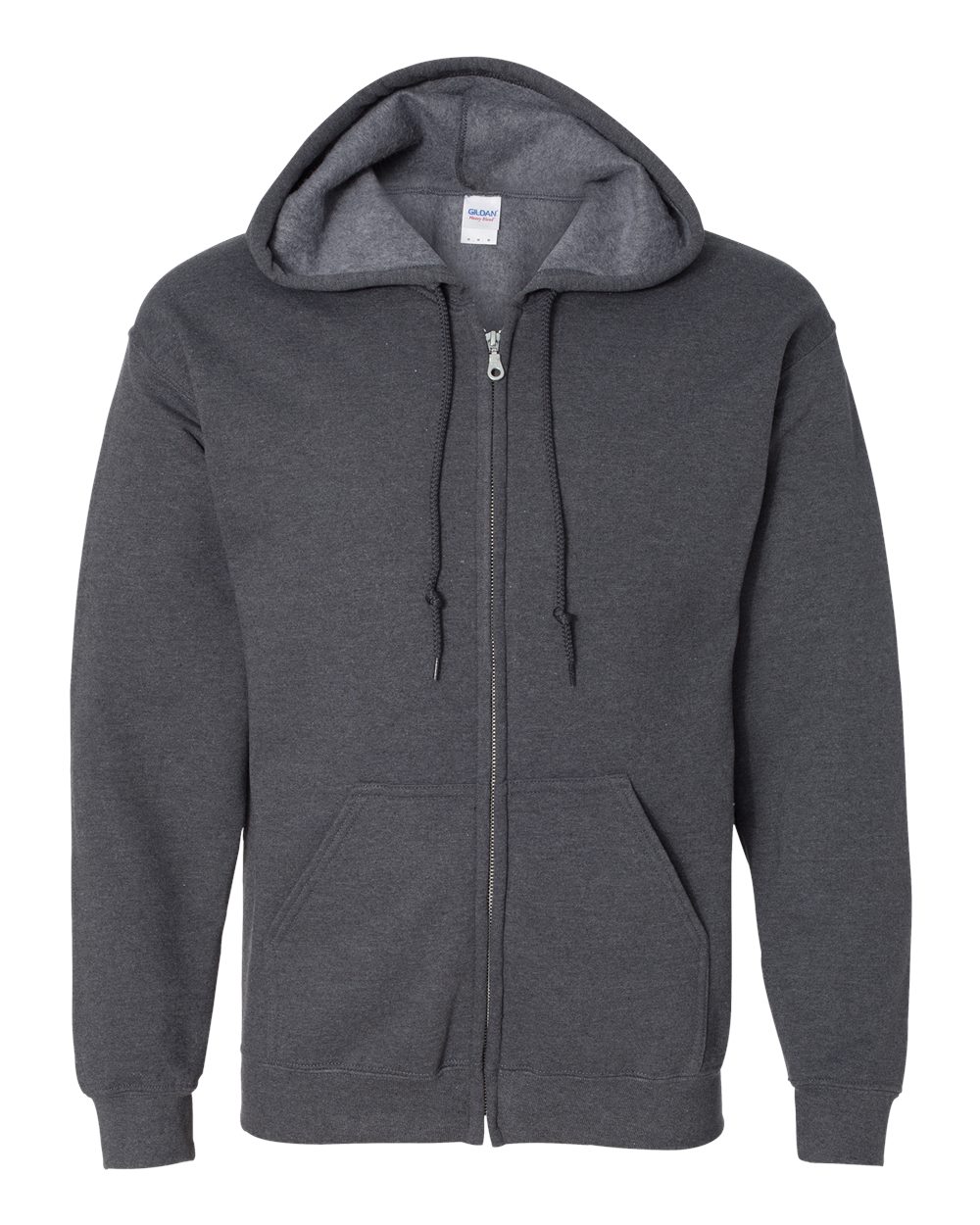 Unisex Heavy Blend™ Full-Zip Hooded Sweatshirt - Front - B22460103 - Dark Heather