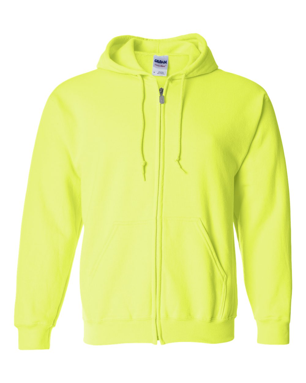 Unisex Heavy Blend™ Full-Zip Hooded Sweatshirt - Front - B22460163 - Safety Green