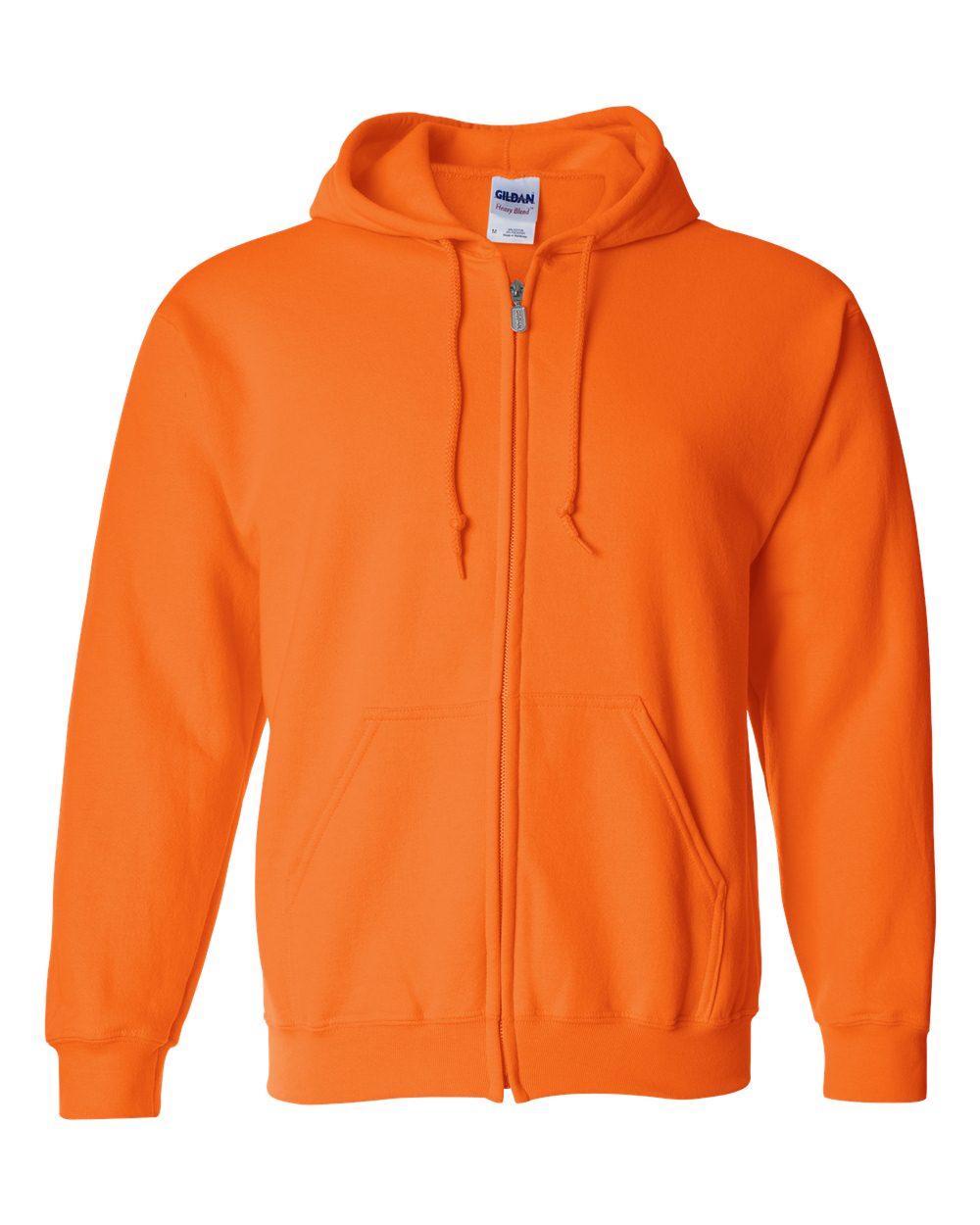Unisex Heavy Blend™ Full-Zip Hooded Sweatshirt - Front - B22460333 - Safety Orange