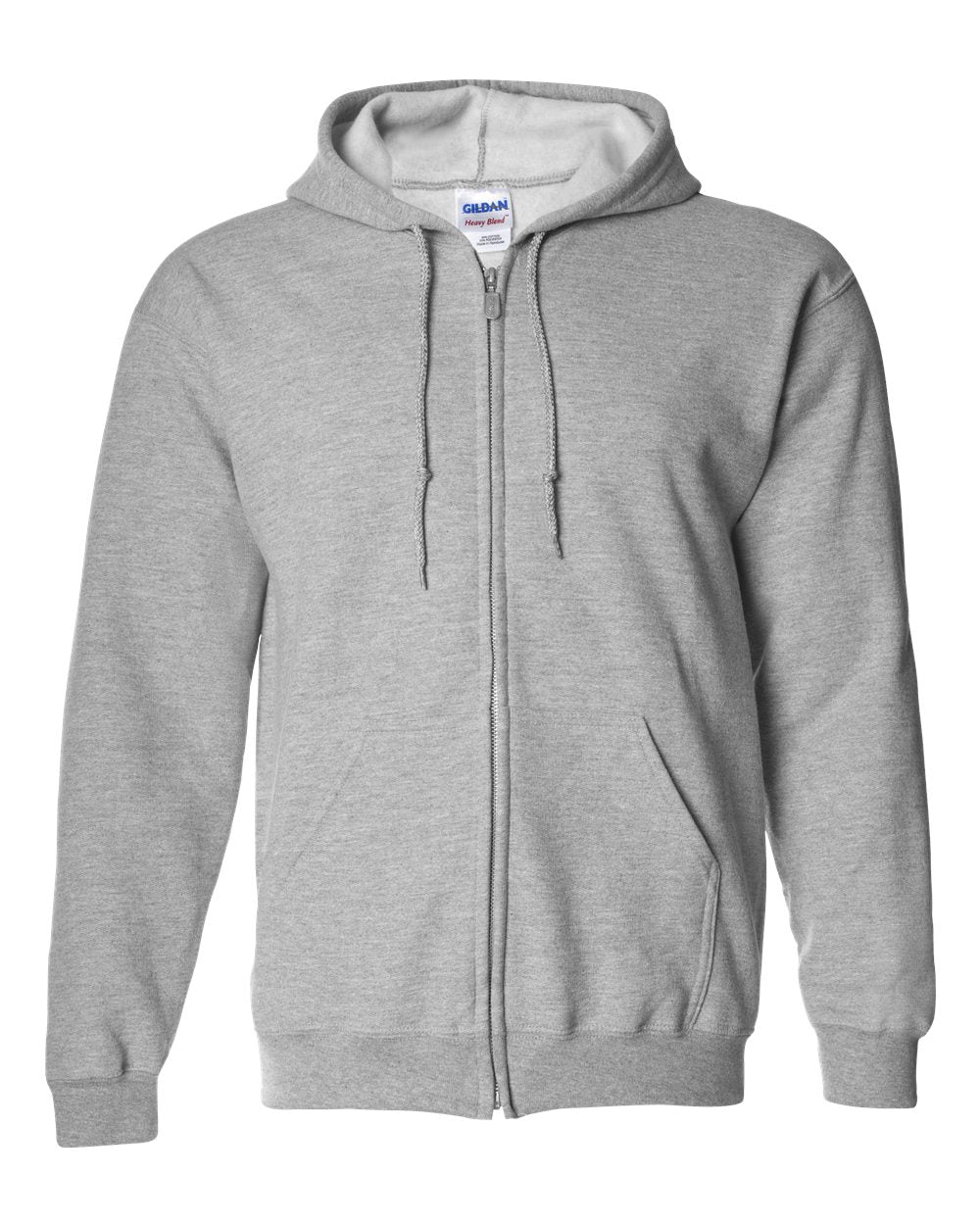 Unisex Heavy Blend™ Full-Zip Hooded Sweatshirt - Front - B22460583 - Sport Grey