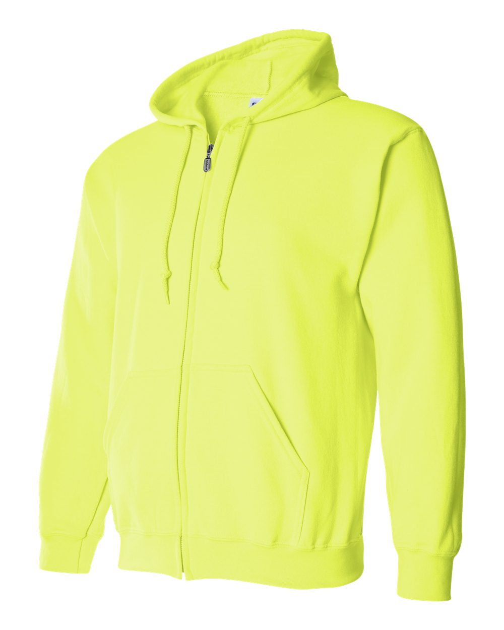Unisex Heavy Blend™ Full-Zip Hooded Sweatshirt - Side - B22460163 - Safety Green
