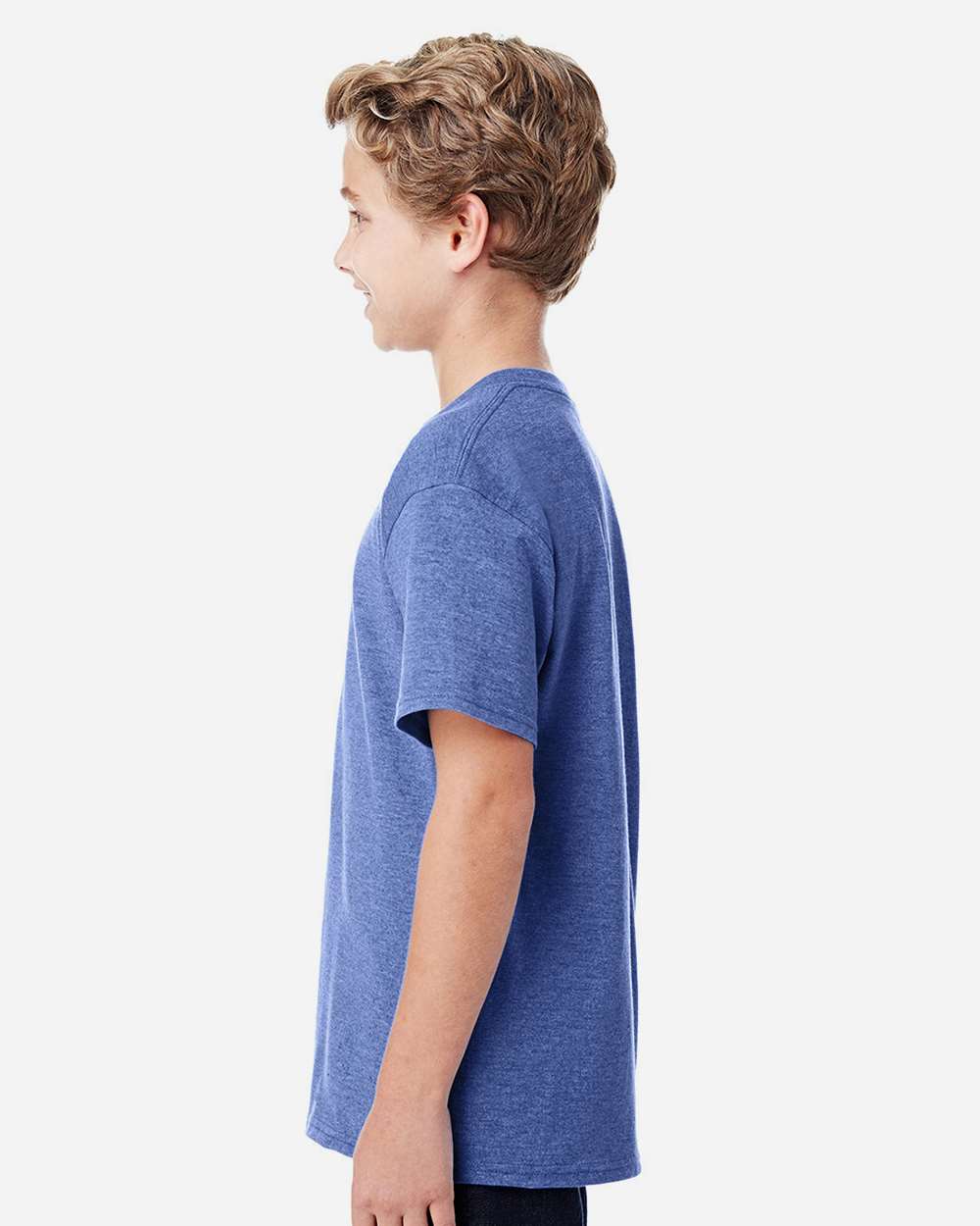 Youth DryBlend® T-Shirt - OnModelSide - B30560912 - Heather Deep Royal