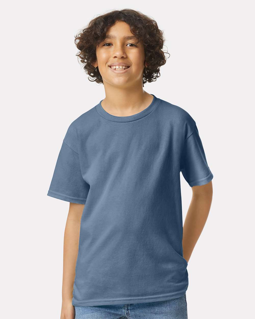 Youth Ultra Cotton® T-Shirt - OnModelFront - B31660682 - Indigo Blue