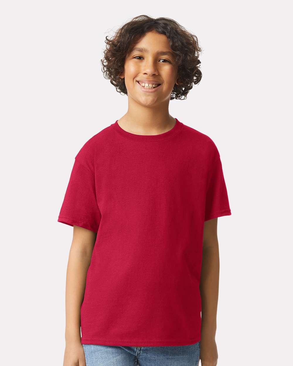 Youth Ultra Cotton® T-Shirt - OnModelFront - B31660792 - Cherry Red