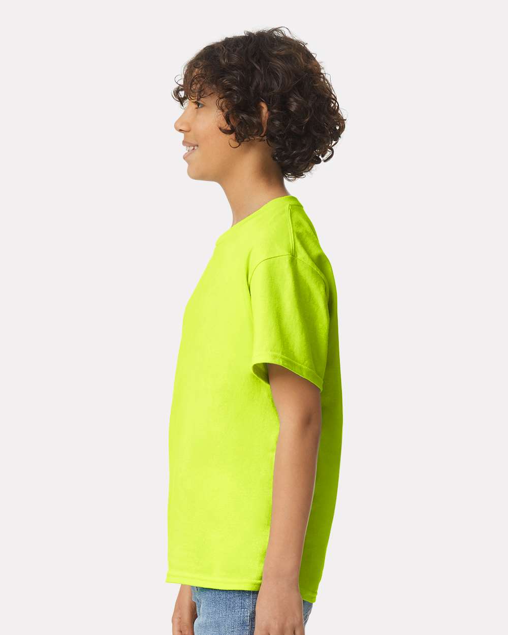Youth Ultra Cotton® T-Shirt - OnModelSide - B31660162 - Safety Green