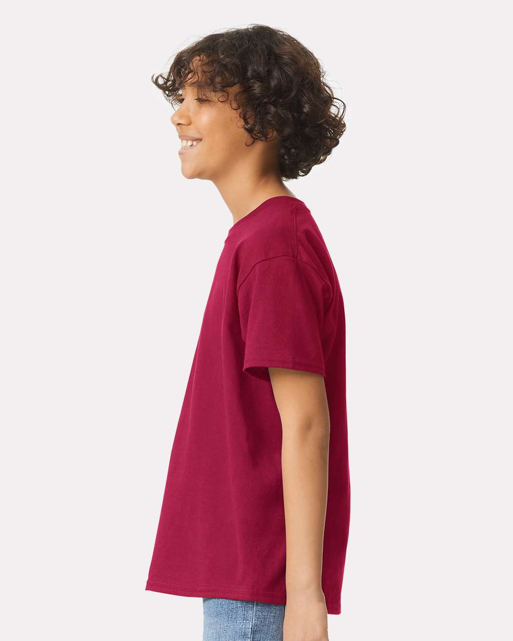 Youth Ultra Cotton® T-Shirt - OnModelSide - B31660522 - Cardinal Red
