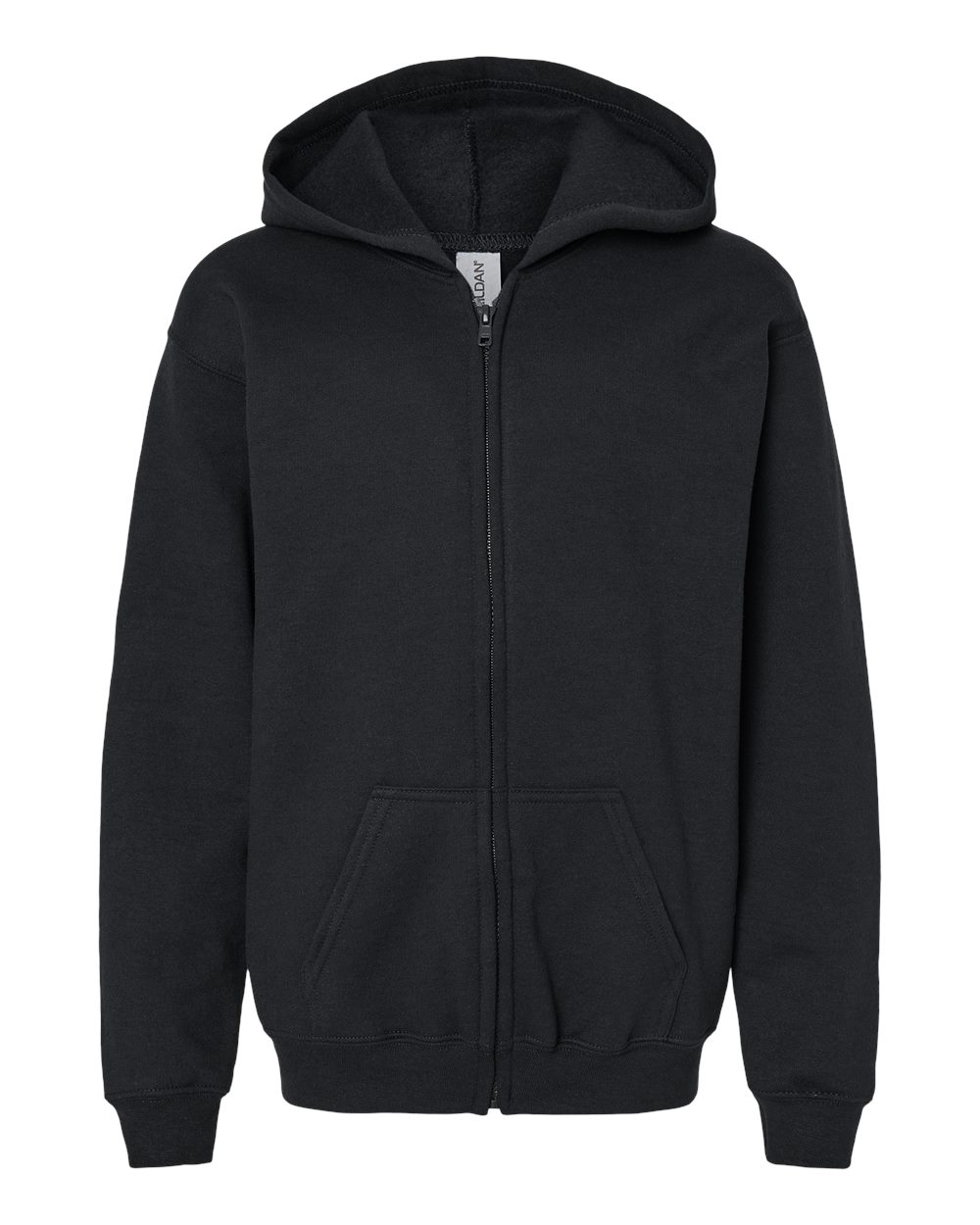 Youth Heavy Blend™ Full-Zip Hooded Sweatshirt - Front - B32360502 - Black