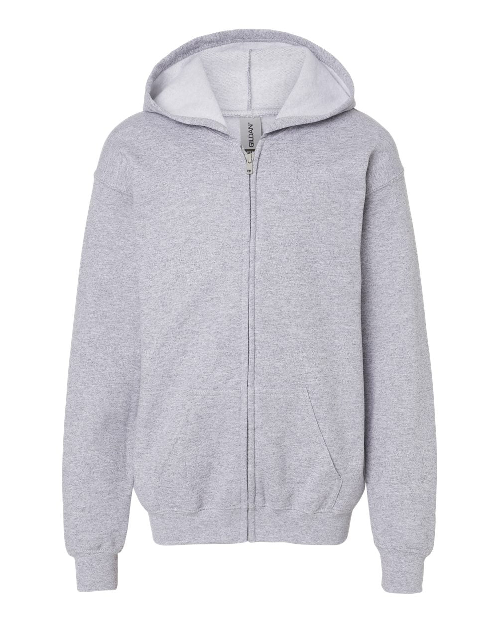 Youth Heavy Blend™ Full-Zip Hooded Sweatshirt - Front - B32360582 - Sport Grey