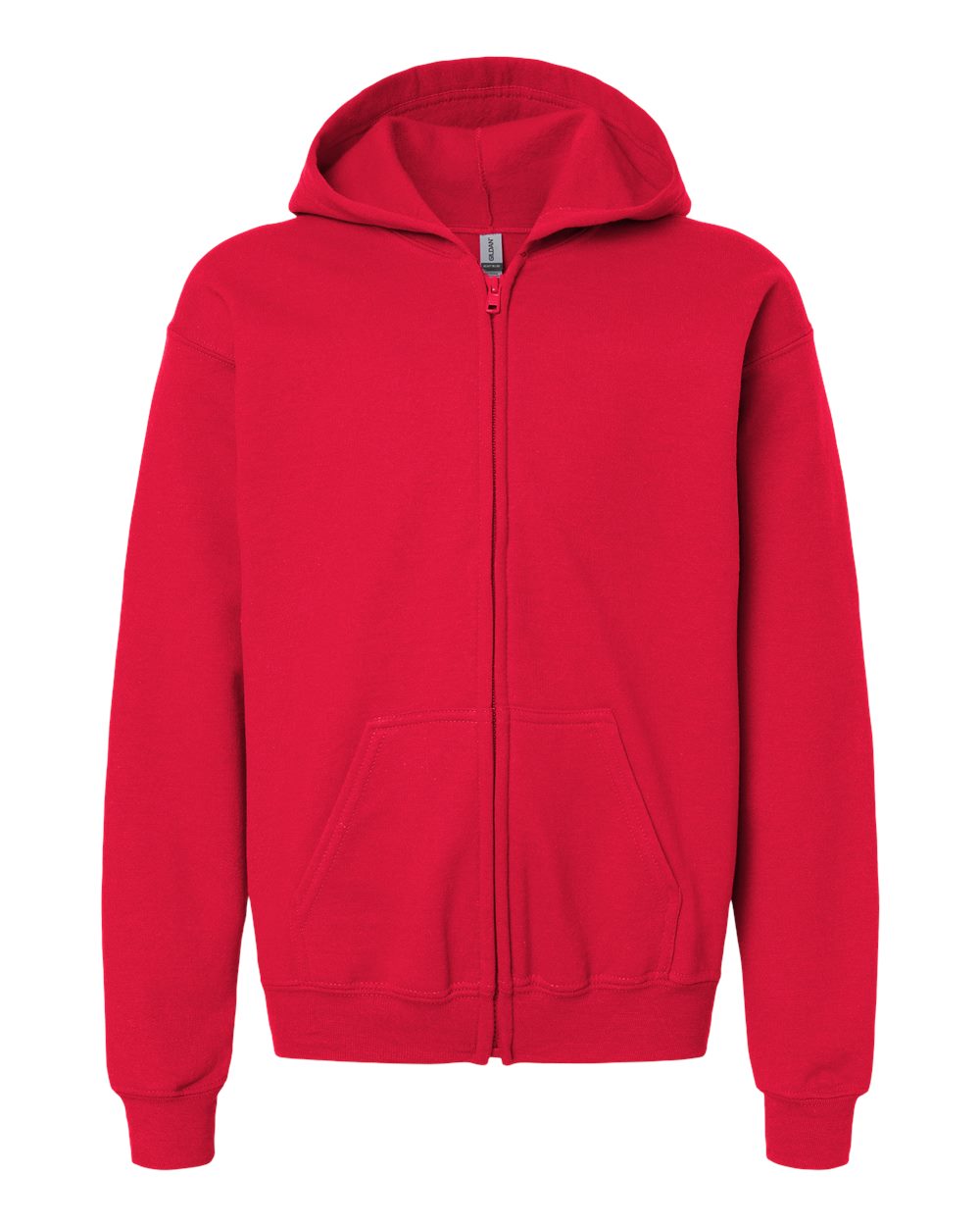 Youth Heavy Blend™ Full-Zip Hooded Sweatshirt - Front - B32360702 - Red