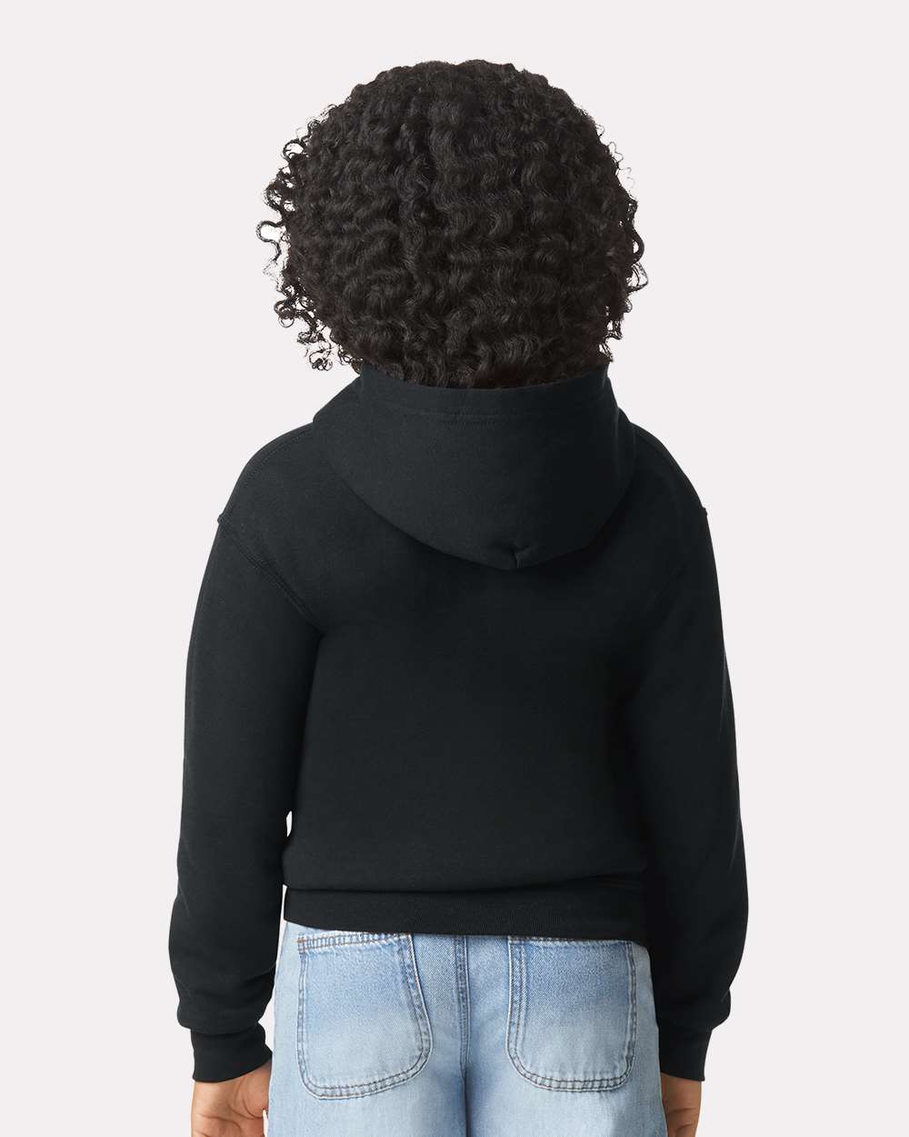 Youth Heavy Blend™ Full-Zip Hooded Sweatshirt - OnModelBack - B32360502 - Black