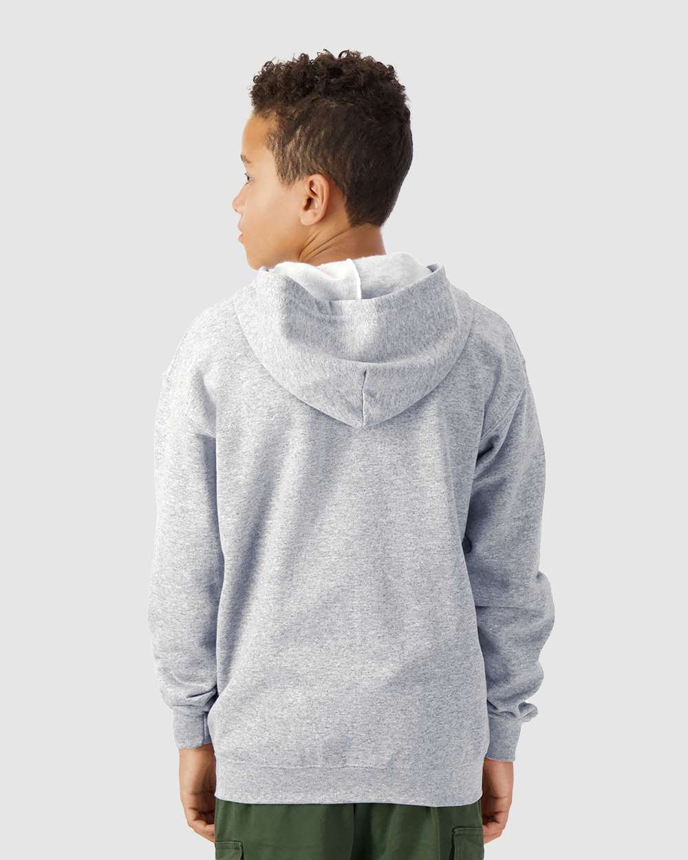 Youth Heavy Blend™ Full-Zip Hooded Sweatshirt - OnModelBack - B32360582 - Sport Grey