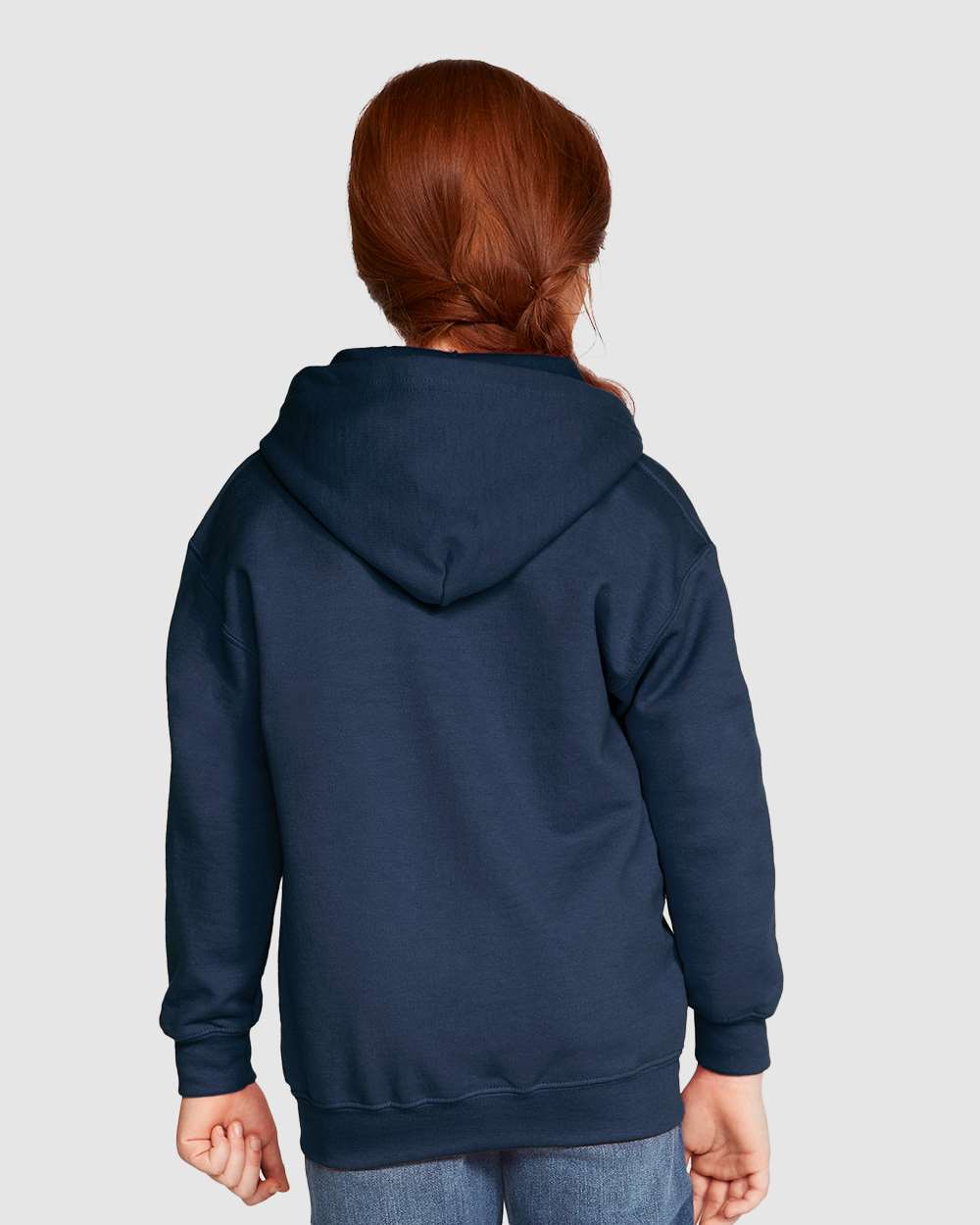 Youth Heavy Blend™ Full-Zip Hooded Sweatshirt - OnModelBack - B32360652 - Navy