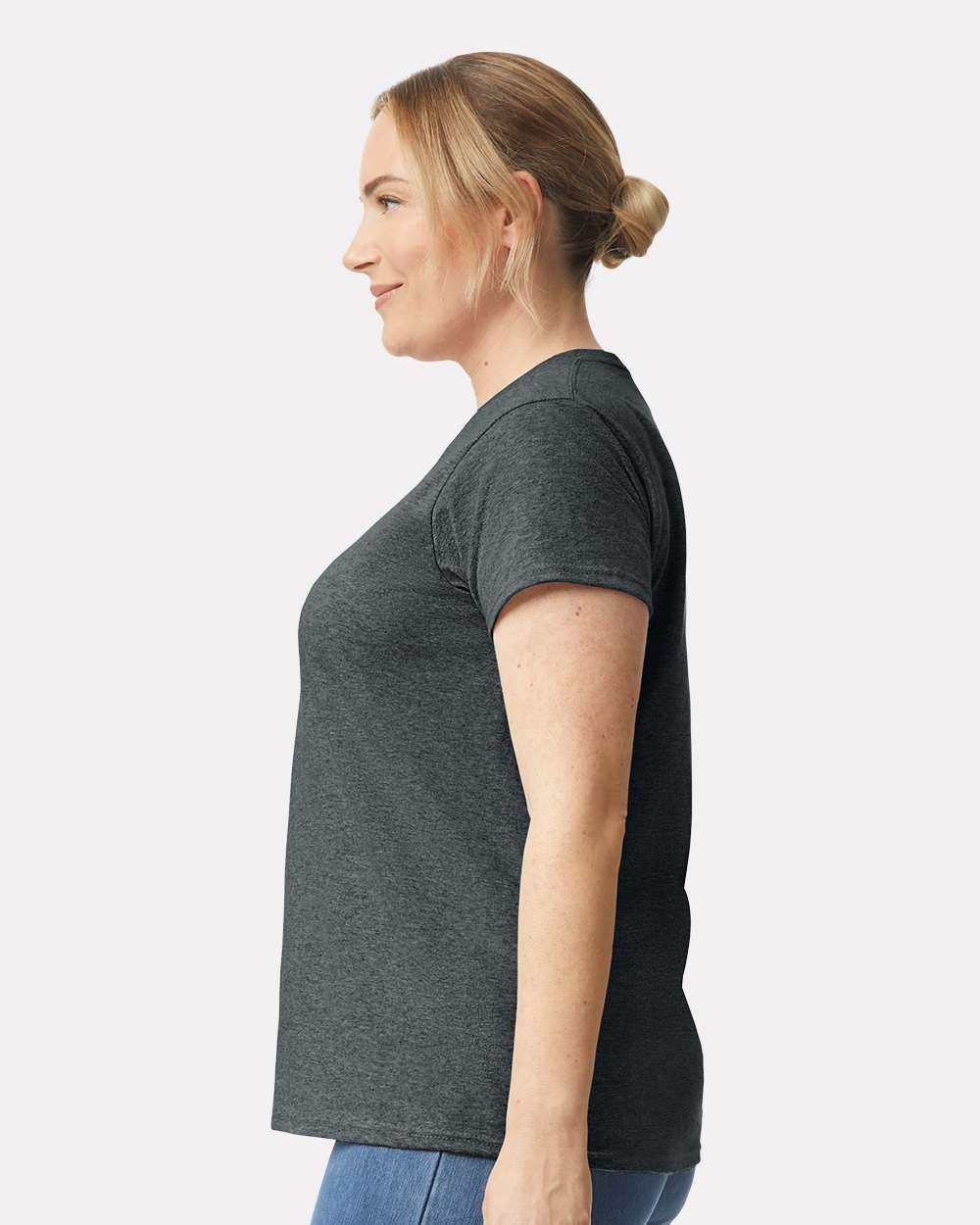 Women's Ultra Cotton® T-Shirt - OnModelSide - B50560073 - Dark Heather