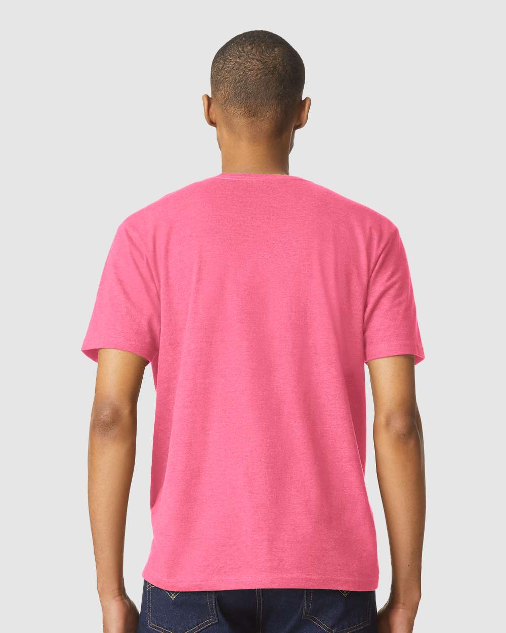 Men's Softstyle® CVC T-Shirt - OnModelBack - B00260313 - Pink Lemonade Mist