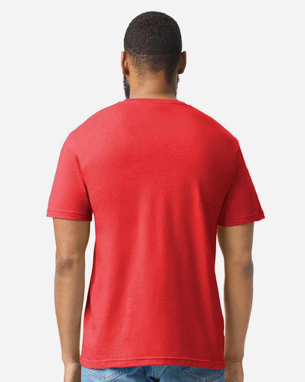 Men's Softstyle® CVC T-Shirt - OnModelBack - B00260703 - Red Mist