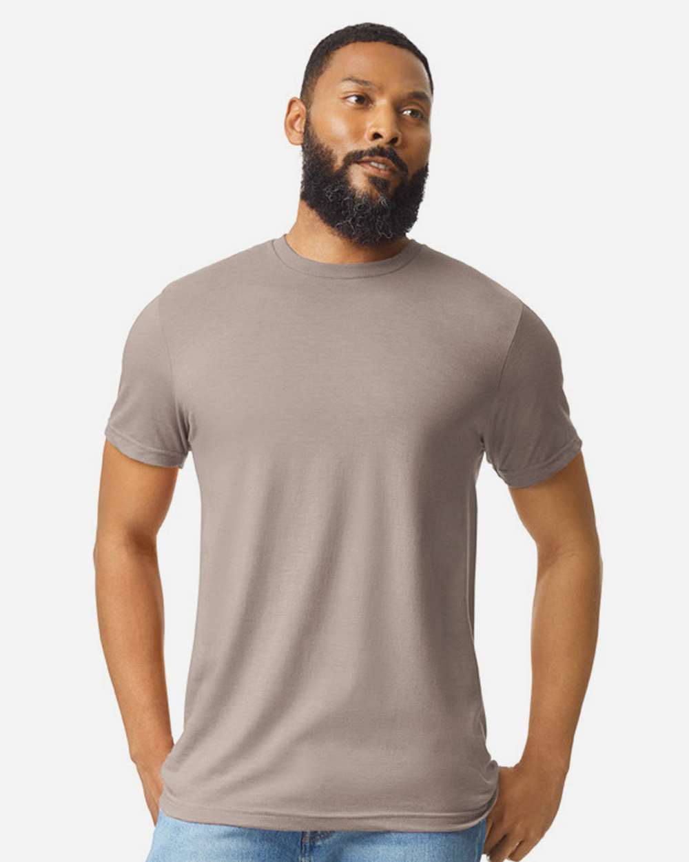 Men's Softstyle® CVC T-Shirt - OnModelFront - B00260093 - Slate