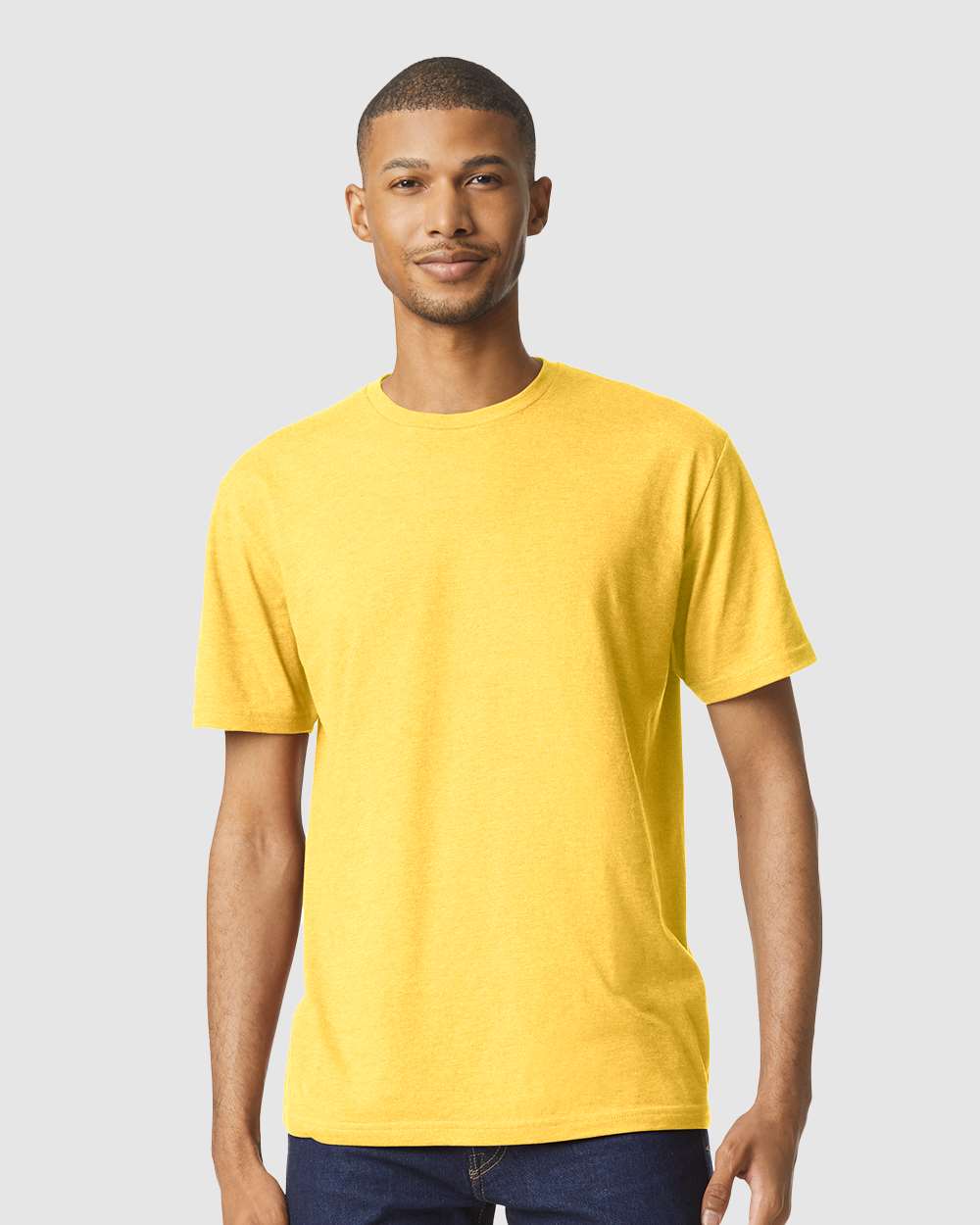 Men's Softstyle® CVC T-Shirt - OnModelFront - B00260433 - Daisy Mist