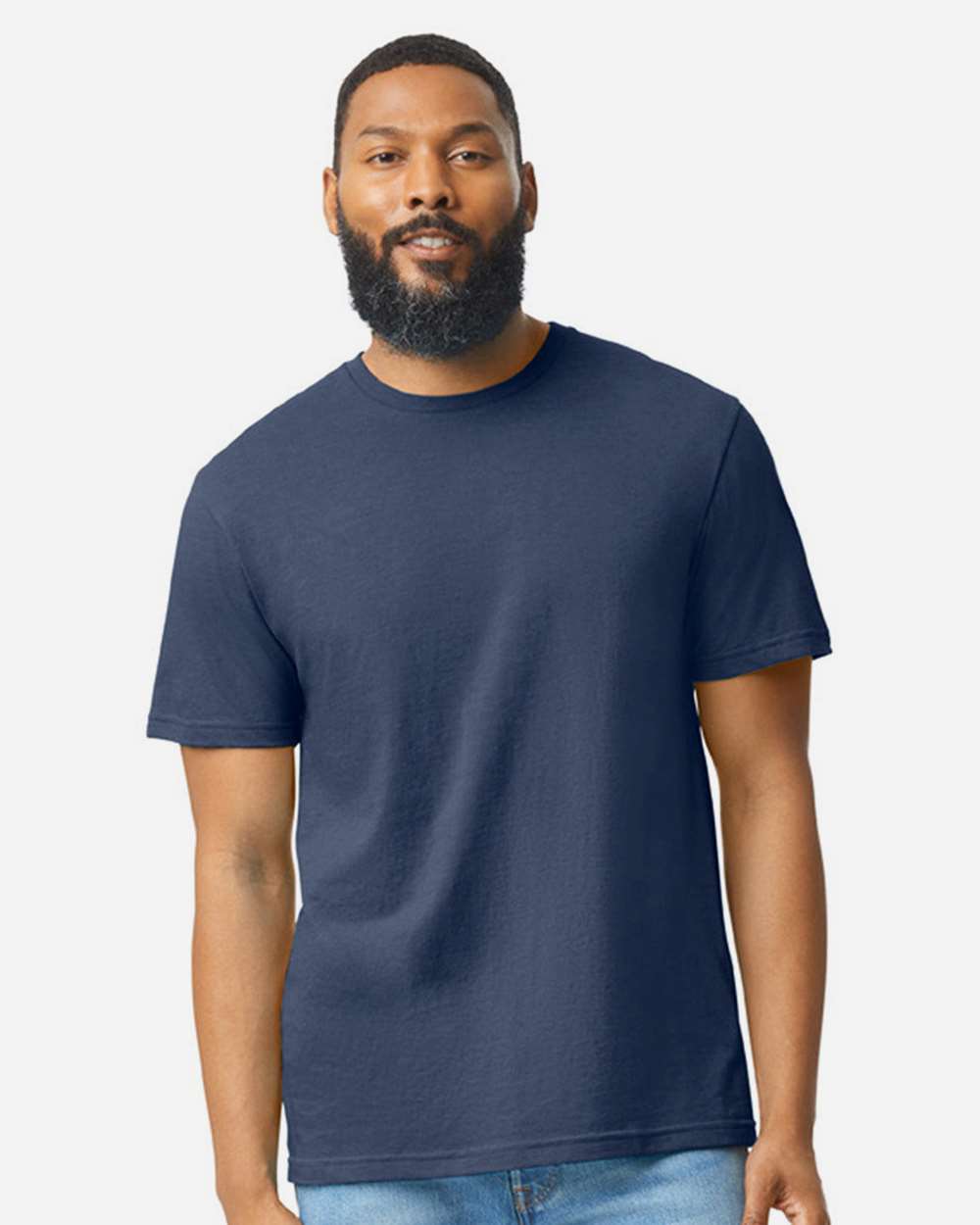 Men's Softstyle® CVC T-Shirt - OnModelFront - B00260653 - Navy Mist