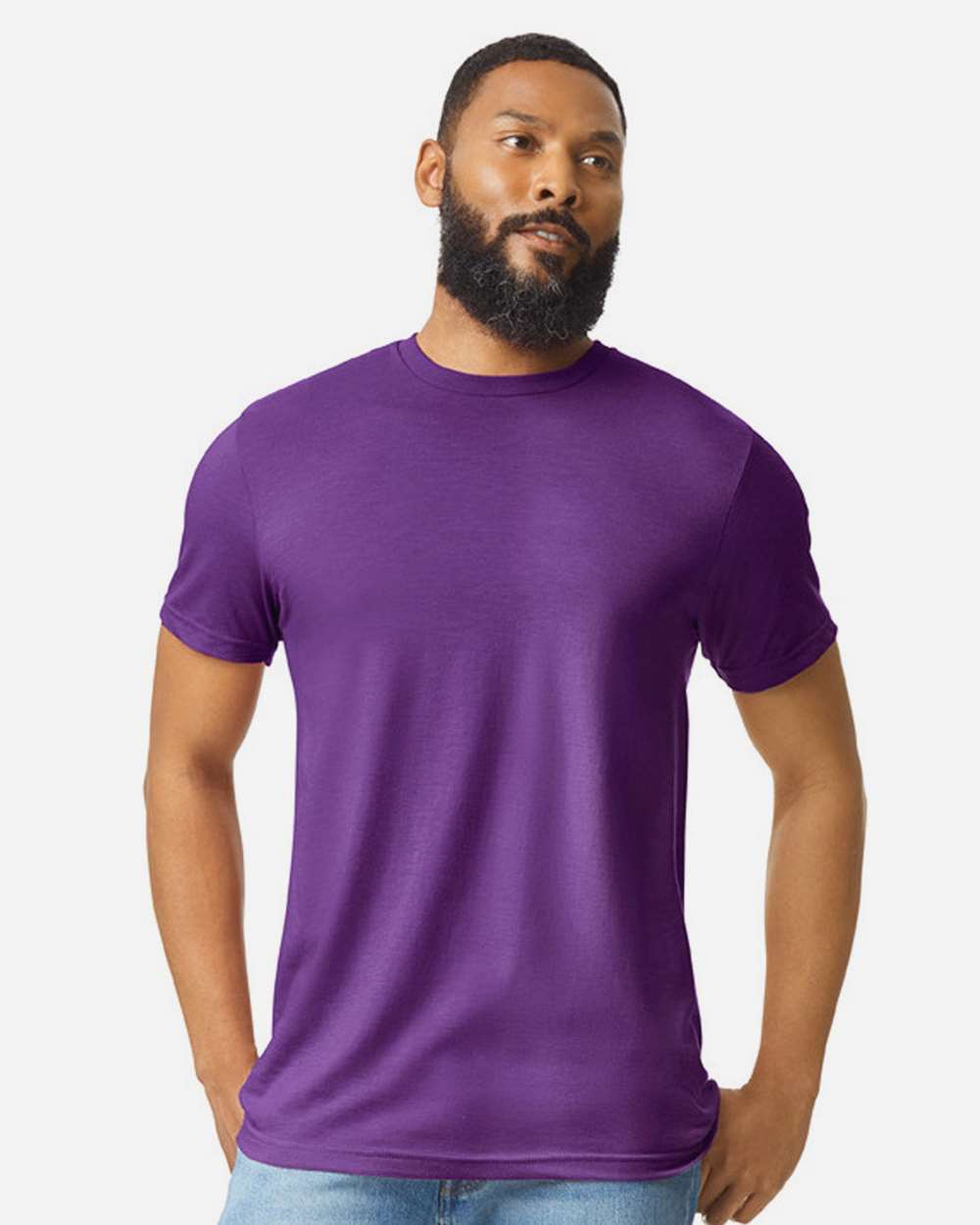 Men's Softstyle® CVC T-Shirt - OnModelFront - B00260673 - Amethyst