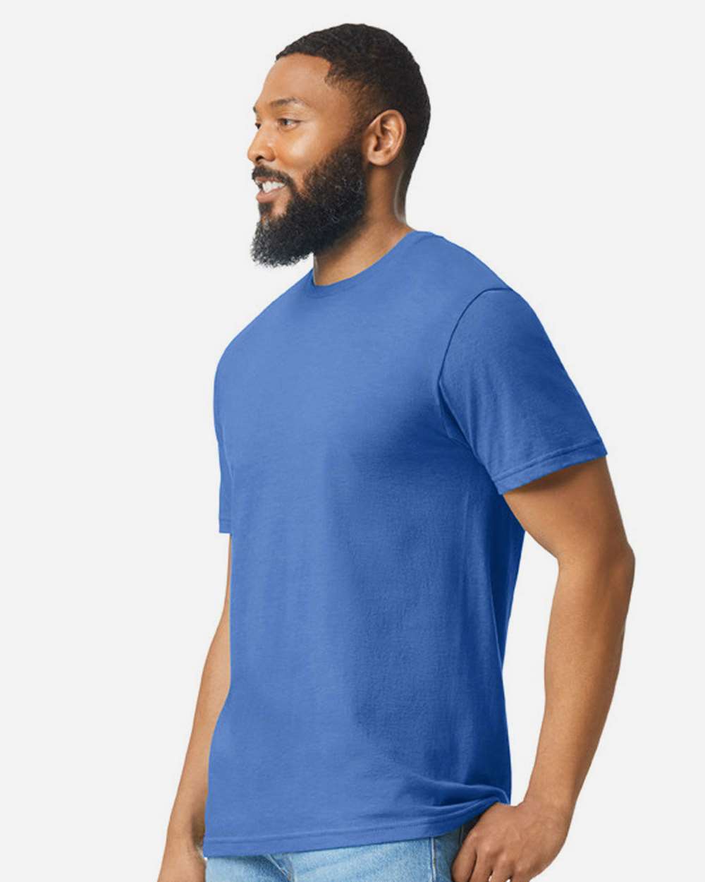 Men's Softstyle® CVC T-Shirt - OnModelSide - B00260753 - Royal Mist