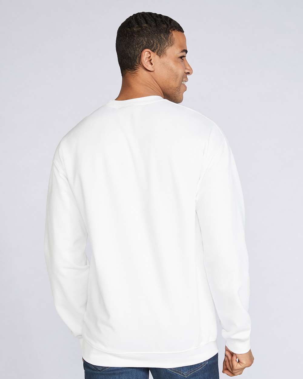 Unisex Softstyle® Midweight Crewneck Sweatshirt - OnModelBack - B24060003 - White