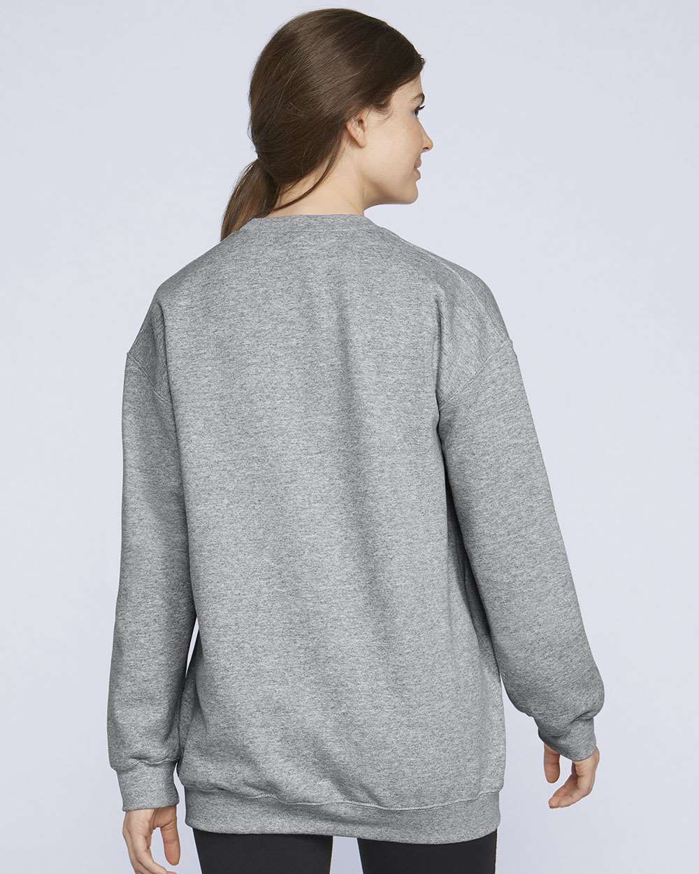 Unisex Softstyle® Midweight Crewneck Sweatshirt - OnModelBack - B24060583 - Sport Grey