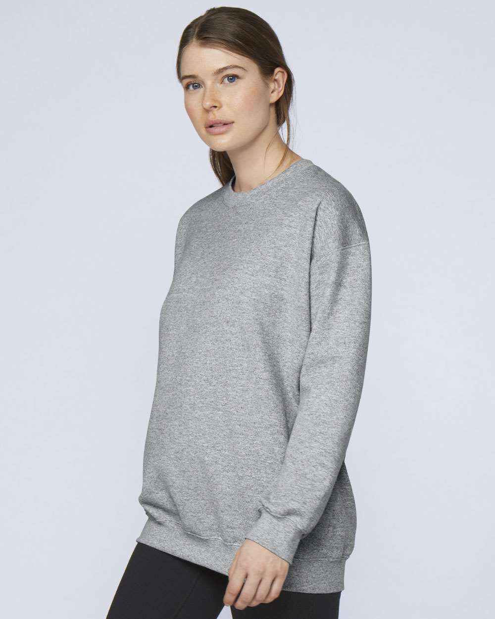 Unisex Softstyle® Midweight Crewneck Sweatshirt - OnModelSide - B24060583 - Sport Grey