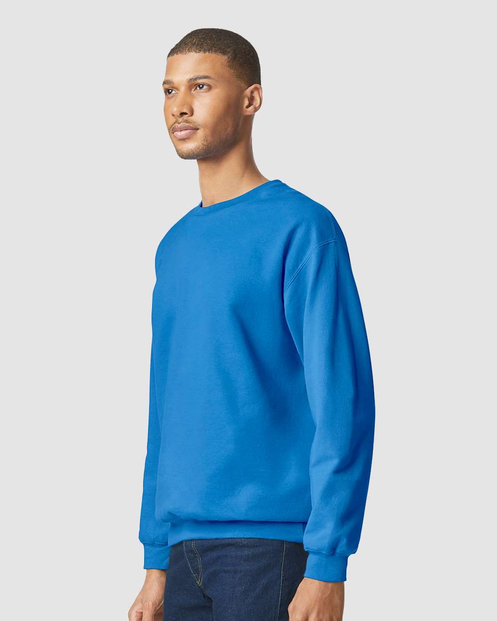 Unisex Softstyle® Midweight Crewneck Sweatshirt - OnModelSide - B24060643 - Royal