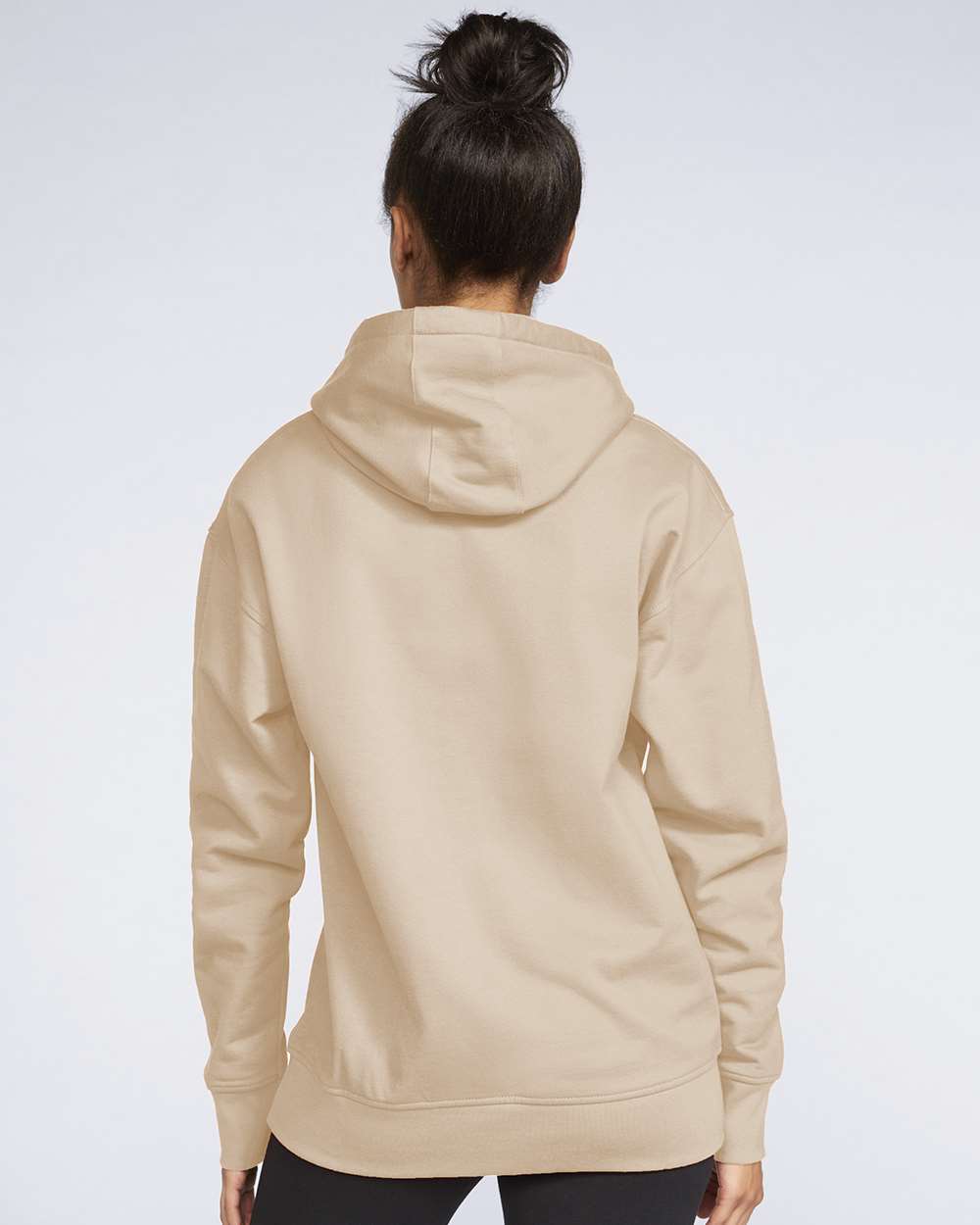 Unisex Softstyle® Midweight Hooded Sweatshirt - OnModelBack - B24160243 - Sand