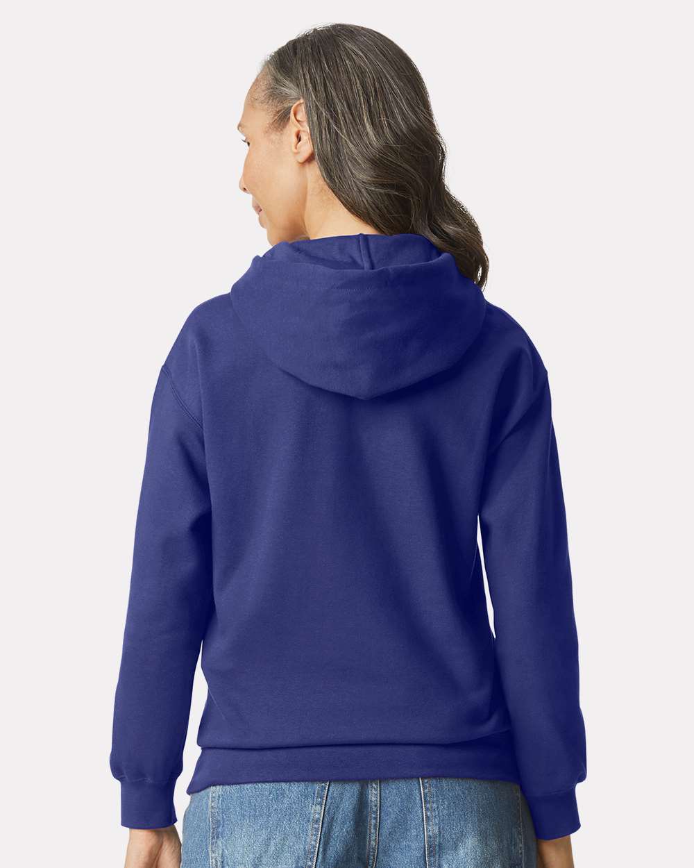 Unisex Softstyle® Midweight Hooded Sweatshirt - OnModelBack - B24160423 - Cobalt