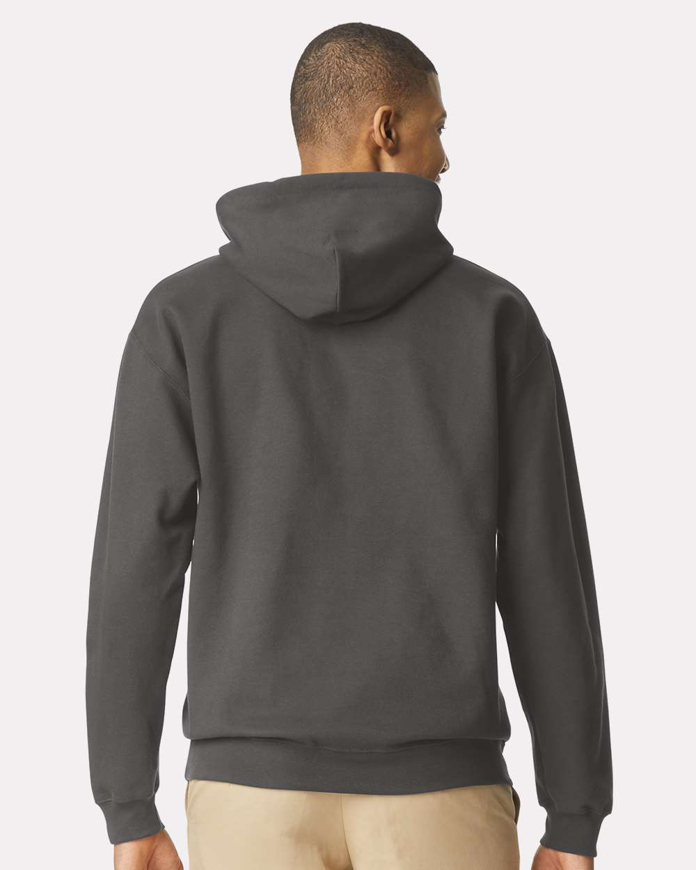 Unisex Softstyle® Midweight Hooded Sweatshirt - OnModelBack - B24160453 - Smoke