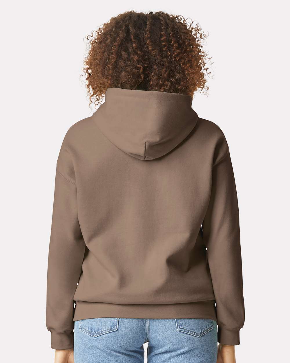 Unisex Softstyle® Midweight Hooded Sweatshirt - OnModelBack - B24160473 - Brown Savana