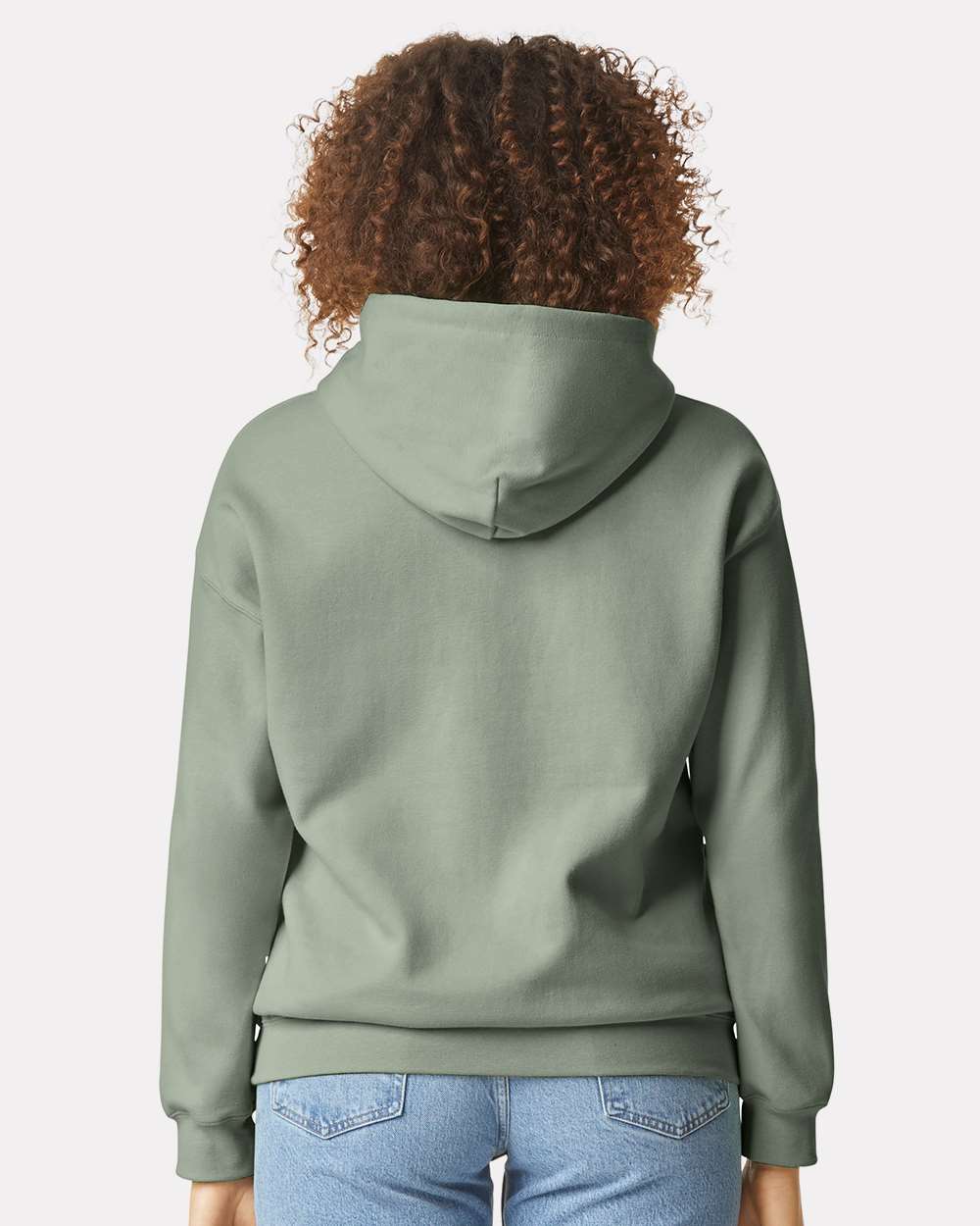 Unisex Softstyle® Midweight Hooded Sweatshirt - OnModelBack - B24160483 - Sage