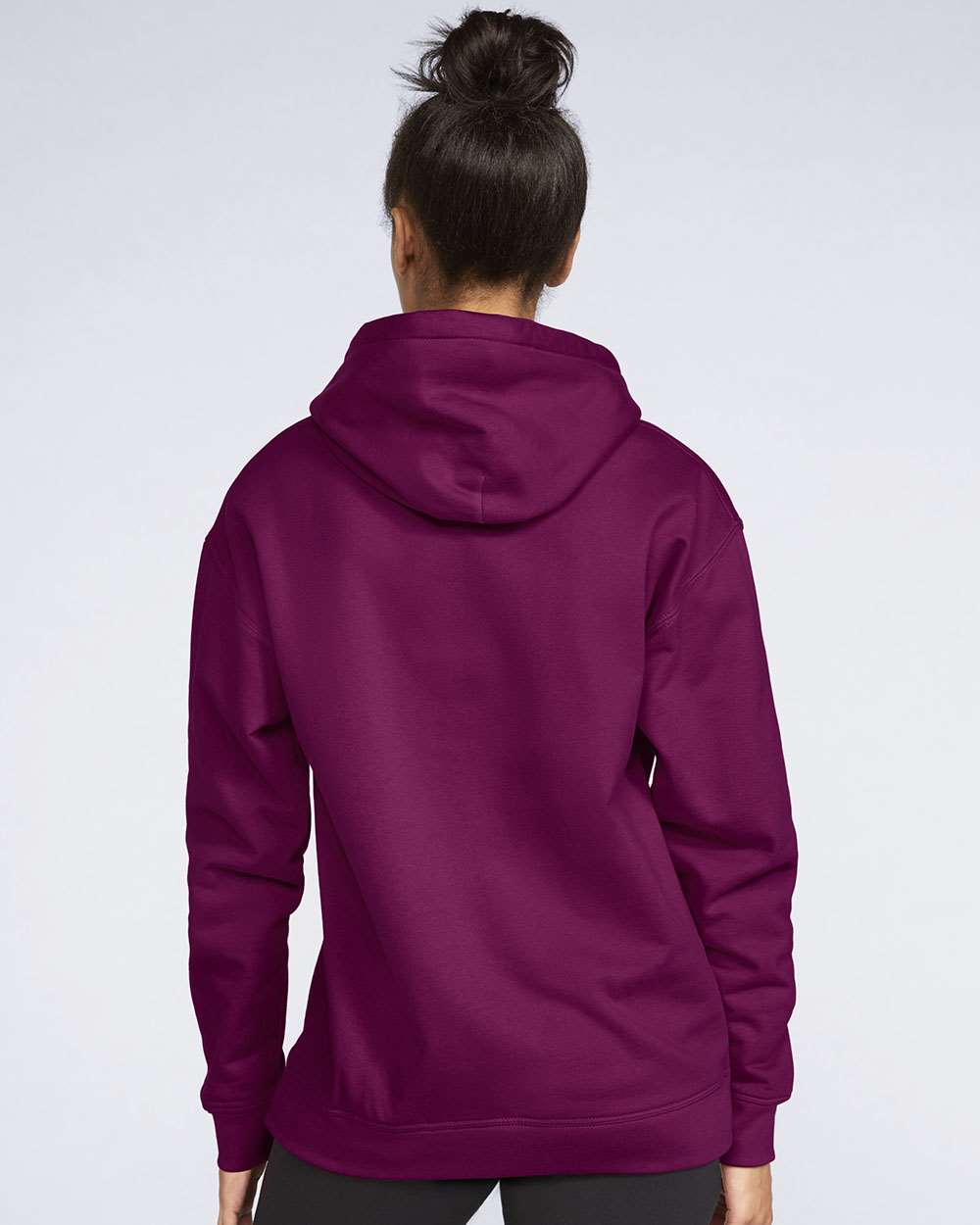Unisex Softstyle® Midweight Hooded Sweatshirt - OnModelBack - B24160533 - Maroon